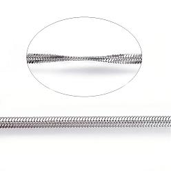 Stainless Steel Color 304 Stainless Steel Flat Snake Chains, Soldered, Stainless Steel Color, 3x1mm