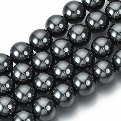 Hématite Sans Magnétique   Non-magnétiques perles d'hématite synthétique brins, Grade a, ronde, 12mm, Trou: 2mm, Environ 30 pcs/chapelet, 15.5 pouce