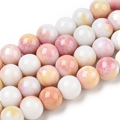 White Opaque Crackle Glass Round Beads Strands, Imitation Stones, Round, White, 10mm, Hole: 1.5mm, about 80pcs/strand, 30.31~31.10 inch(77~79cm)
