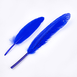 Синий Аксессуары костюма гуся перо, окрашенные, синие, 105~157x16~22 мм , около 500 шт / мешок