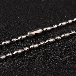 Stainless Steel Color 304 Stainless Steel Ball Chain Necklaces, Stainless Steel Color, 23.6 inch(60cm), 3mm