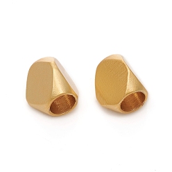 Real 18K Gold Plated Brass Beads, Long-Lasting Plated, Matte Style, Faceted, Real 18K Gold Plated, 6.5x6.5x5.7mm, Hole: 3.5mm