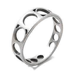 Нержавеющая Сталь Цвет 201 палец кольца из нержавеющей стали, полое круглое кольцо для женщин, цвет нержавеющей стали, 4~6 мм, внутренний диаметр: 17 мм