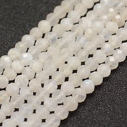 Rainbow Moonstone Natural Rainbow Moonstone Beads  Strands, Faceted, Round, 4mm, Hole: 1mm, about 86~100pcs/strand, 15.1~15.5 inch(38.5~39.5cm)