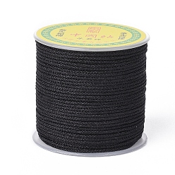 Black Polyester Braided Cord for Jewelry Making, Black, 2mm, about 27.34 yards(25m)/roll