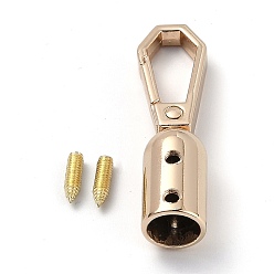Light Gold Alloy Swivel Clasps, Swivel Snap Hook, with Iron Screw Nail, Light Gold, 45x12x11mm, Hole: 8.5mm