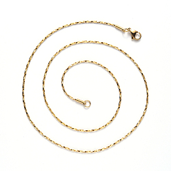 Oro Chapado al vacío 304 collar de cadena coreana de acero inoxidable, con cierre de pinza, dorado, 19.68 pulgada (50 cm) x 0.8 mm