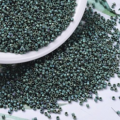 (DB0373) Matte Metallic Sage Green Luster MIYUKI Delica Beads, Cylinder, Japanese Seed Beads, 11/0, (DB0373) Matte Metallic Sage Green Luster, 1.3x1.6mm, Hole: 0.8mm, about 10000pcs/bag, 50g/bag