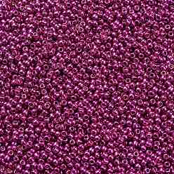 (563) Hot Pink Metallic Cuentas de semillas redondas toho, granos de la semilla japonés, (563) rosa fuerte metálico, 11/0, 2.2 mm, agujero: 0.8 mm, Sobre 5555 unidades / 50 g