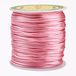 Pink Нейлоновая нить, гремучий атласный шнур, розовые, 1.0 мм, около 76.55 ярдов (70 м) / рулон