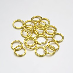 Золотой Латунные кольца прыжок открыт, золотые, 18 датчик, 6x1 мм, Внутренний диаметр: 4 мм, о 6755 шт / 500 г