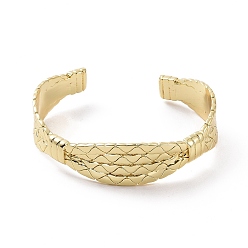 Doré  Bracelet de manchette ouvert en corde torsadée en laiton pour femme, or, diamètre intérieur: 2-1/8 pouce (5.4 cm)