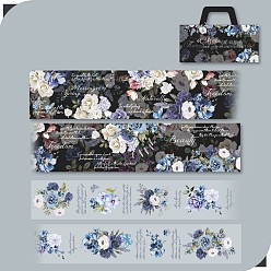 Midnight Blue 2 Rolls PET Tape Stickers, Flower Series, Midnight Blue, 50mm