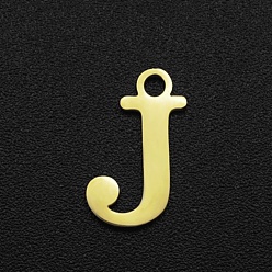 Letter J 201 charmes en acier inoxydable, Coupe au laser, lettre, or, letter.j, 12x7x1mm, Trou: 1.5mm