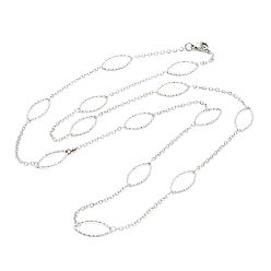 Stainless Steel Color 304 Stainless Steel Necklaces, Rolo Chains, Stainless Steel Color, 31.69x0.39 inch(80.5x1cm)