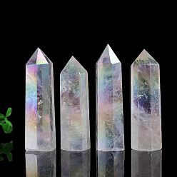 Cristal de Quartz Décorations pour la maison en cristal de quartz naturel, décoration d'affichage, baguettes de pierre de guérison, pour les décors de thérapie de méditation reiki chakra, hexagone prisme, 50~60mm