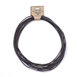 Coconut Brown Cowhide Leather Cord Necklace Making, with 304 Stainless Steel Clasps, Stainless Steel Color, Coconut Brown, 15.7 inch(40cm)