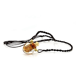 Peru Lampwork Perfume Bottle Necklaces with Ropes, Heart, Peru, 22.05~28.35 inch(56~72cm), Pendant: 22x12x20, Capacity: 1ml(0.03fl. oz)
