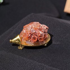 Gemstone Украшение дисплея натурального необработанного драгоценного камня, украшения из энергетического камня рейки, еж, 45 мм