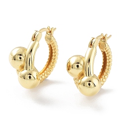 Настоящее золото 18K Круглые латунные серьги-кольца для женщин, долговечный, без свинца и без кадмия, реальный 18 k позолоченный, 20.5x21x12.5 мм