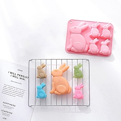 Pink DIY Food Grade Silicone Molds, Resin Casting Molds, For UV Resin, Epoxy Resin Jewelry Making, Rabbit, Pink, 200x151x30mm