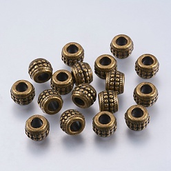 Bronze Antique Perles avec un grand trou   , Perles européennes en alliage, bronze antique, sans plomb et sans cadmium et sans nickel, 9.5x7mm, Trou: 4mm