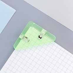 Pale Green Opauqe Plastic Book Corner Clips, Page Corner, Triangle with Iron Findings, for Office School Supplies, Pale Green, 40x40mm