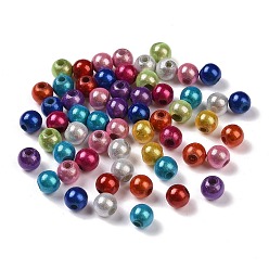 Mixed Color Spray Painted Acrylic Beads, Miracle Beads, Round, Bead in Bead, Mixed Color, 4.5x5x5mm, Hole: 1.5mm, about 7500pcs/500g. 