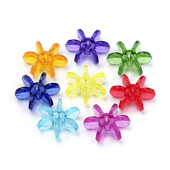 Mixed Color Transparent Acrylic Christmas Beads, Star Flake, Mixed Color, 13x12x5mm, Hole: 1.5mm, about 2200pcs/500g