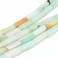 Flower Amazonite Natural Flower Amazonite Bead Strands, Cuboid, 13~14x4~5x4~5mm, Hole: 1mm, about 29~31pcs/strand, 15.3 inch