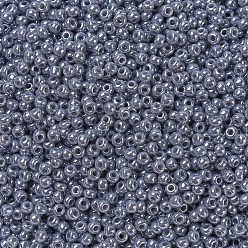 (RR443) Lustre Gris Opaque Perles rocailles miyuki rondes, perles de rocaille japonais, (rr 443) lustre gris opaque, 11/0, 2x1.3mm, trou: 0.8 mm, sur 1100 pcs / bouteille, 10 g / bouteille