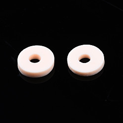 Rose Brumeux Perles d'argile polymère faites à la main respectueuses de l'environnement, disque / plat rond, perles heishi, rose brumeuse, 6x1mm, Trou: 2mm, environ23500 pcs / 1000 g