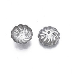Stainless Steel Color 304 Stainless Steel Bead Caps, Multi-Petal, Flower, Stainless Steel Color, 10x3mm, Hole: 0.9mm