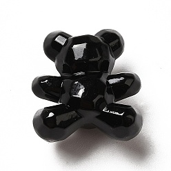Noir Perles acryliques opaques, ours, noir, 17.5x16x11mm, Trou: 2.5mm, environ368 pcs / 500 g
