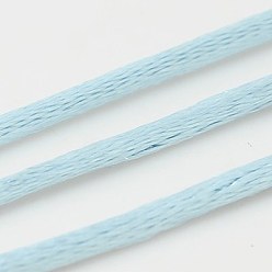 Light Sky Blue Nylon Cord, Satin Rattail Cord, for Beading Jewelry Making, Chinese Knotting, Light Sky Blue, 2mm, about 50yards/roll(150 feet/roll)