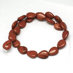 Jaspe Rouge Brins de perles de jaspe rouge en forme de larme, 18x13x6mm, Trou: 1mm, Environ 23 pcs/chapelet, 15.9 pouce
