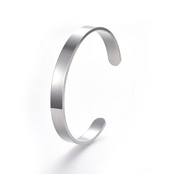 Stainless Steel Color 304 Stainless Steel Blank Cuff Bangles, Custom Engraved Name Text Bangle, Stainless Steel Color, Inner Diameter: 50x63mm, Width: 8mm