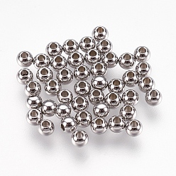 Couleur Acier Inoxydable 316 Acier inoxydable perles d'espacement, rondelle, couleur inox, 4x3mm, Trou: 1.5mm