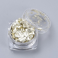 Jaune Verge D'or Flocons d'aluminium, flocons de dorure bricolage, pour remplissage d'accessoires de bijoux époxy, jaune verge d'or clair, boîte: 2.9x1.6cm