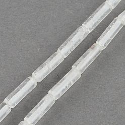 Clear Natural Quartz Crystal Beads Strands, Rock Crystal Beads, Tube, Clear, 13x4~5mm, Hole: 1mm, about 27~30pcs/strand, 15.3 inch