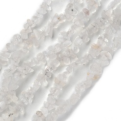 Cristal de cuarzo De perlas de cristal de cuarzo natural hebras, cuentas de cristal de roca, chip, 1.5~4.5x3~13x2.5~8 mm, agujero: 0.6 mm, 30.94~31.97 pulgada (78.6~81.2 cm)
