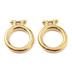 Oro Colgantes de acero inoxidable al vacío 304, encantos de anillo, dorado, 29.5x25x4 mm, agujero: 2.3x3.5 mm