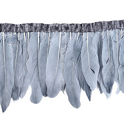 Гейнсборо Мода гусиное перо ткань нить аксессуары костюма, светло-серые, 100~180x38~62 мм, около 2 м / упаковка