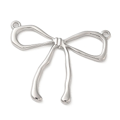 Stainless Steel Color 304 Stainless Steel Pendants, Bowknot Charms, Stainless Steel Color, 32x40x2.5mm, Hole: 1.8mm