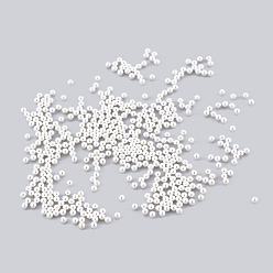 Argent Perles rondes solides en acier inoxydable, sans trou, couleur argent plaqué, 1mm