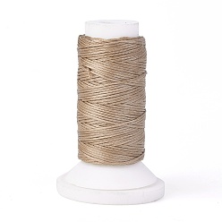Saddle Brown Flat Waxed Polyester Cord, for Leather Sewing Stitching, Saddle Brown, 0.8mm, about 54.68 yards(50m)/roll