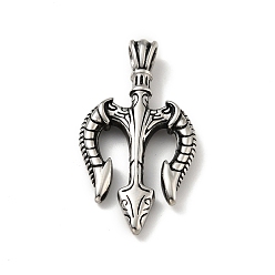 Antique Silver 304 Stainless Steel Pendants, Anchor, Antique Silver, 42x22x4.5mm, Hole: 6x3mm
