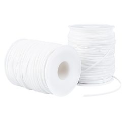 Blanco Cordones de plástico para la fabricación de joyas, blanco, 2.3 mm, 50 m / rollo