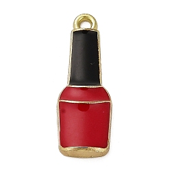 Коричневый Подвески из сплава , с эмалью, золотые, очарование формы лака для ногтей, коричневые, 26x9.5x3.5 мм, отверстие : 1.8 мм