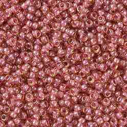 (960) Inside Color Amber/Mauve Lined Toho perles de rocaille rondes, perles de rocaille japonais, (960) intérieur couleur ambre / mauve doublé, 8/0, 3mm, Trou: 1mm, environ1110 pcs / 50 g